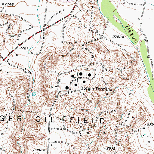 Topographic Map of Borger Terminal, TX