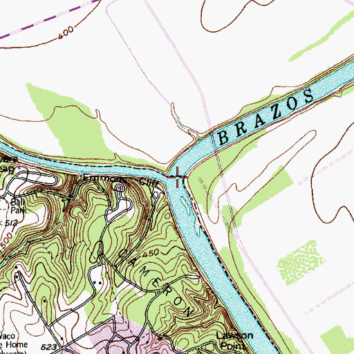 Topographic Map of Bosque River, TX