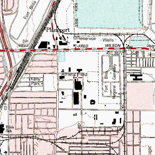 Topographic Map of Bosserman Field, TX