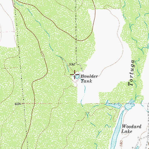Topographic Map of Boulder Tank, TX