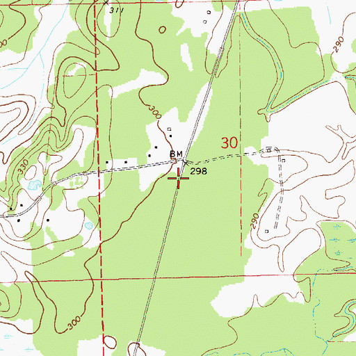 Topographic Map of Rutland Store (historical), AL