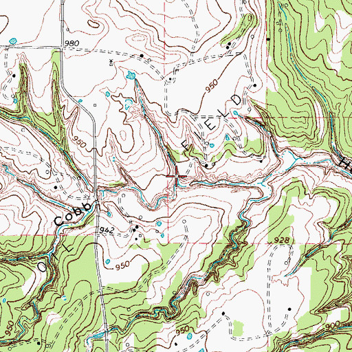 Topographic Map of Bowers Oil Field, TX