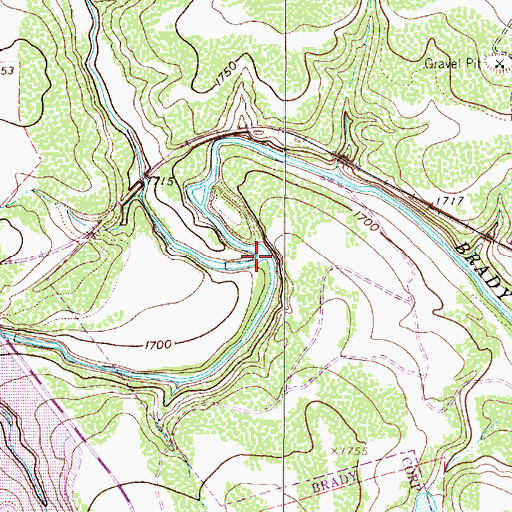 Topographic Map of Bowie Creek, TX
