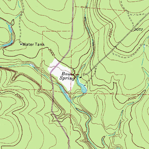 Topographic Map of Bowie Spring, TX