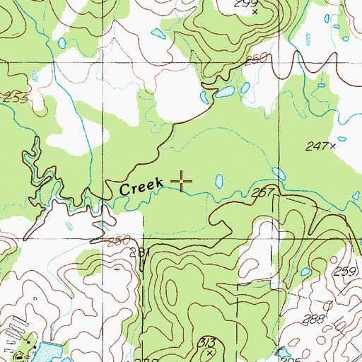 Topographic Map of Bowlin Creek, TX