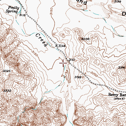 Topographic Map of Box Canyon, TX