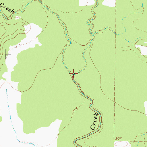 Topographic Map of Box Creek, TX