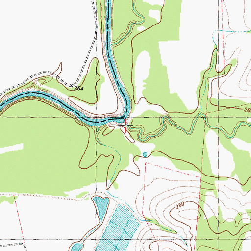 Topographic Map of Box Creek, TX