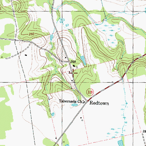 Topographic Map of Box Creek School, TX