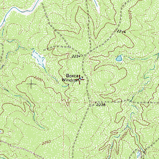Topographic Map of Boxcar Windmill, TX