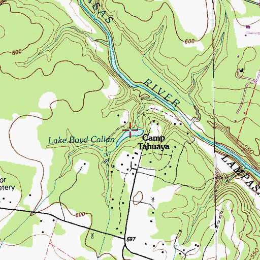 Topographic Map of Lake Boyd Callan, TX