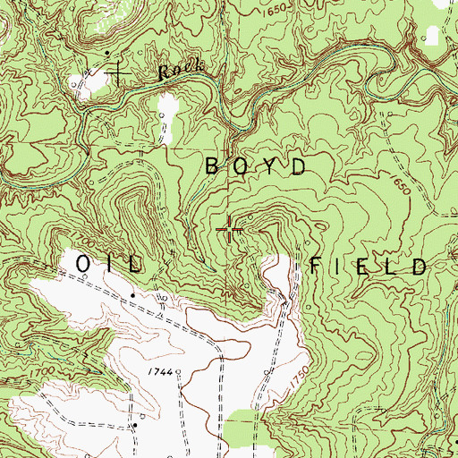 Topographic Map of Boyd Oil Field, TX