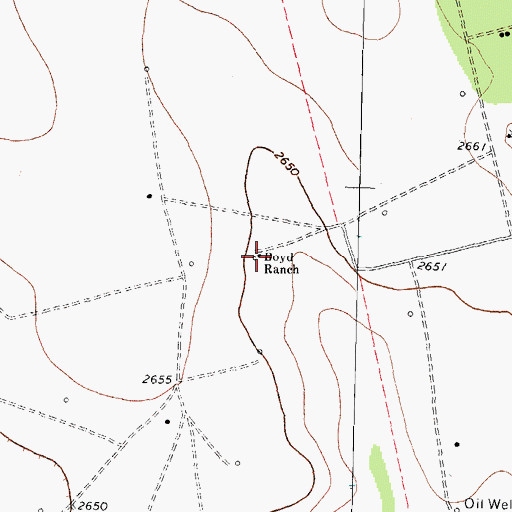 Topographic Map of Boyd Ranch, TX