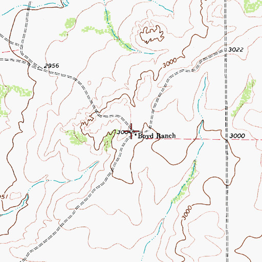 Topographic Map of Boyd Ranch, TX