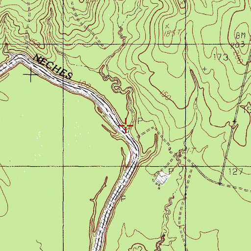 Topographic Map of Boykin Creek, TX