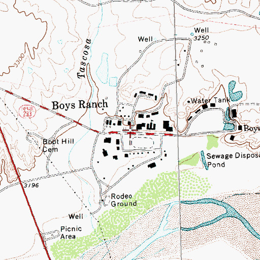 Topographic Map of Boys Ranch, TX