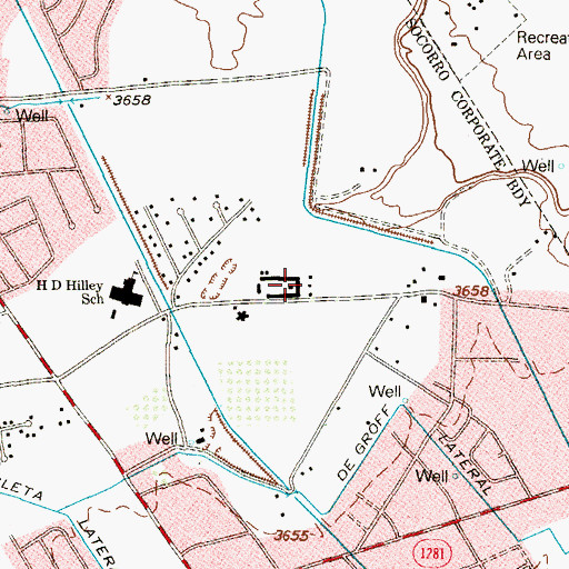Topographic Map of Bracero Reception Center, TX