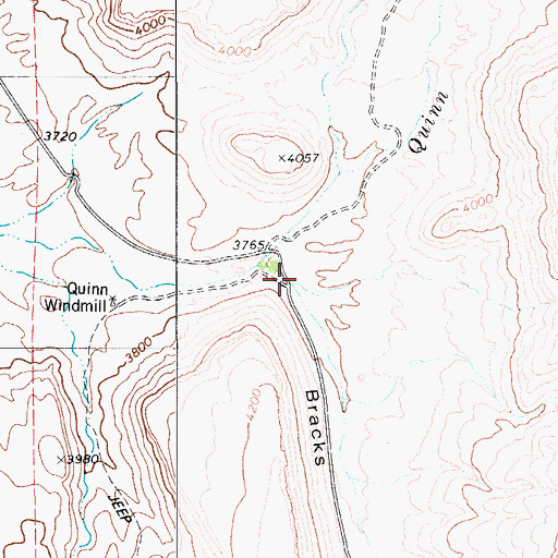 Topographic Map of Bracks Canyon, TX