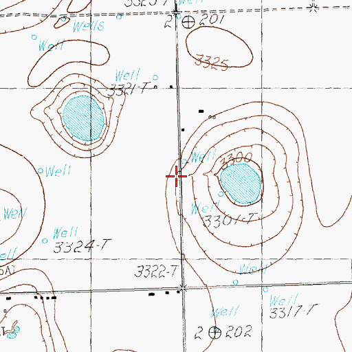 Topographic Map of Bradford School, TX