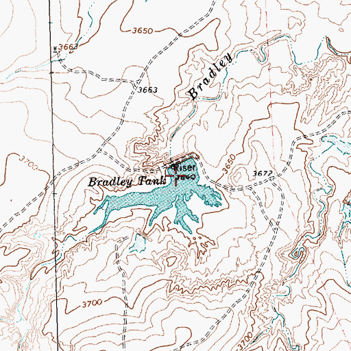 Topographic Map of Bradley Tank, TX