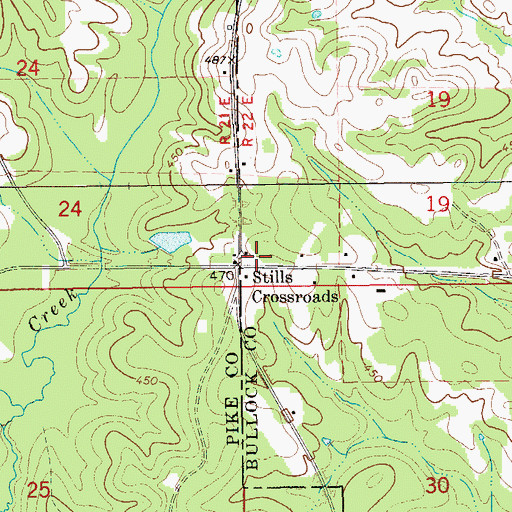 Topographic Map of Stills Cemetery, AL