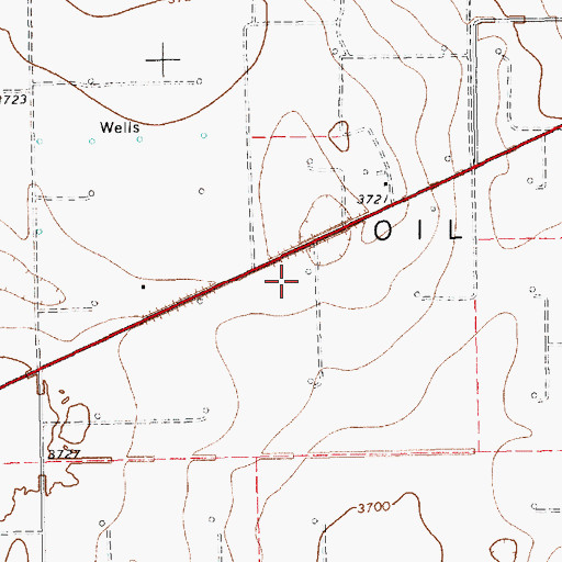 Topographic Map of Brahaney Oil Field, TX