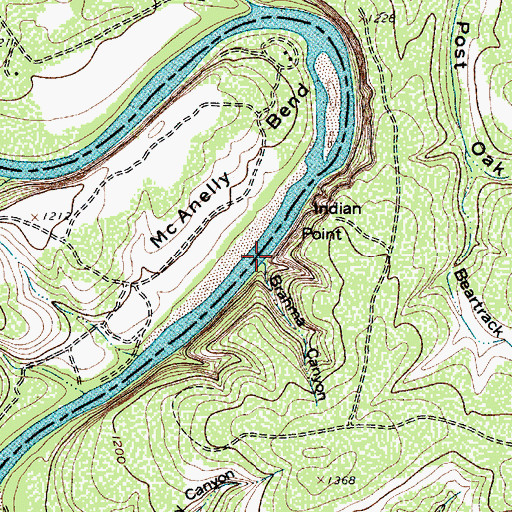 Topographic Map of Brahma Canyon, TX