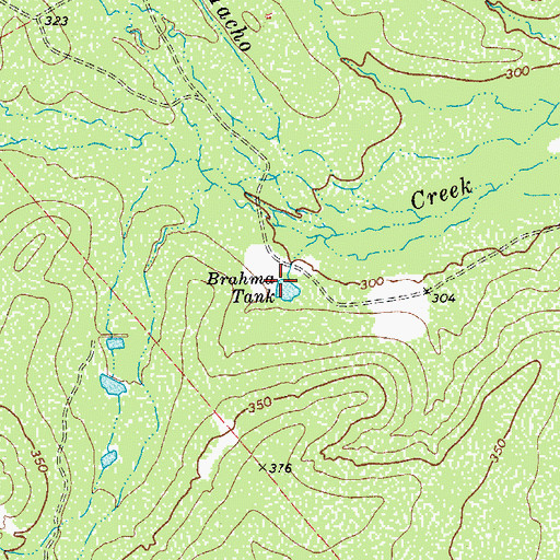 Topographic Map of Brahma Tank, TX