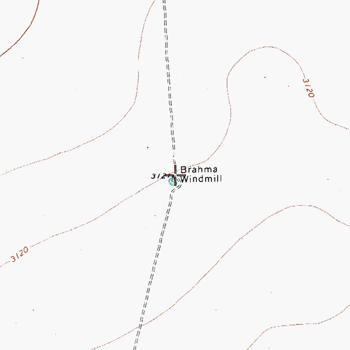 Topographic Map of Brahma Windmill, TX