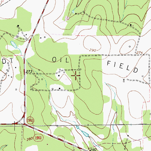 Topographic Map of Brandt Oil Field, TX