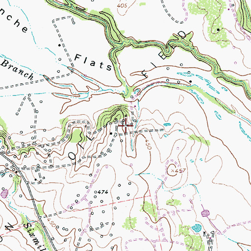 Topographic Map of Branyon Oil Field, TX