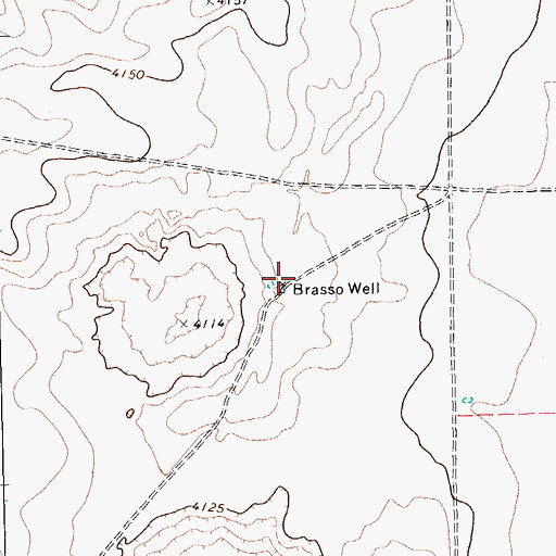 Topographic Map of Brasso Well, TX