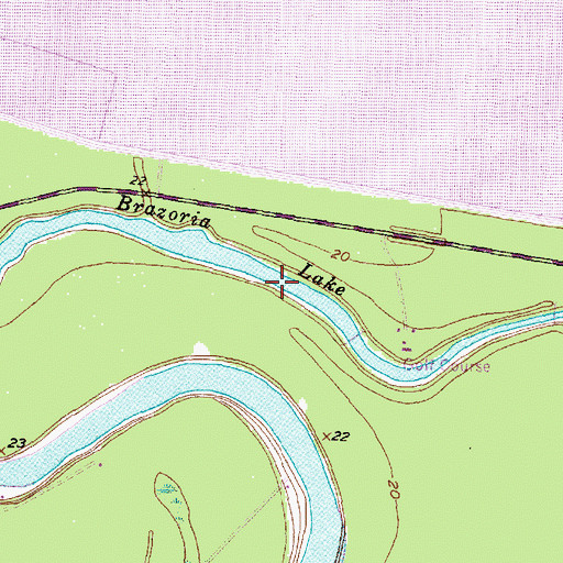 Topographic Map of Brazoria Reservoir, TX