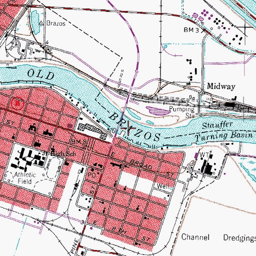 Topographic Map of Brazos Harbor, TX