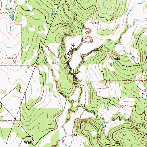 Topographic Map of Briar Branch, TX