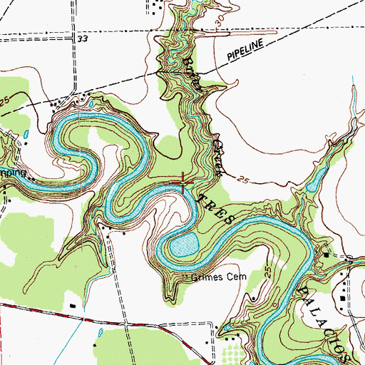 Topographic Map of Briar Creek, TX