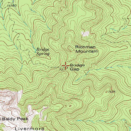 Topographic Map of Bridge Gap, TX