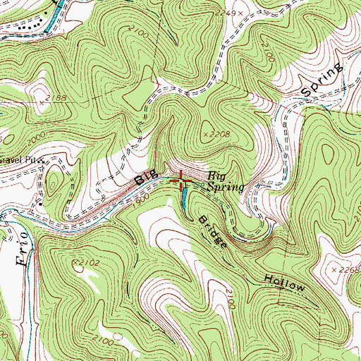 Topographic Map of Bridge Hollow, TX