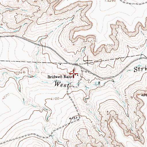 Topographic Map of Bridwell Ranch, TX