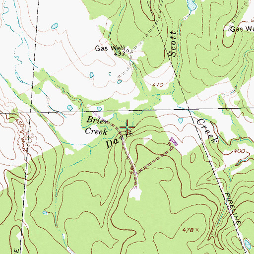 Topographic Map of Brier Creek, TX