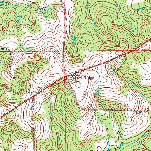 Topographic Map of Arcus, AL