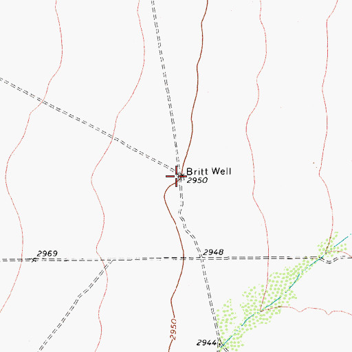 Topographic Map of Britt Well, TX