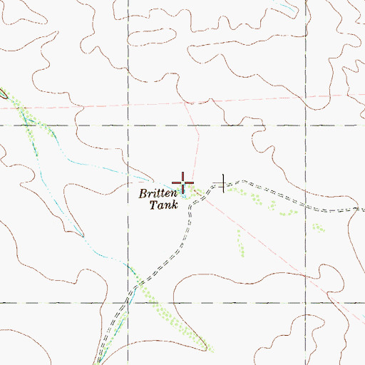 Topographic Map of Britton Tank, TX