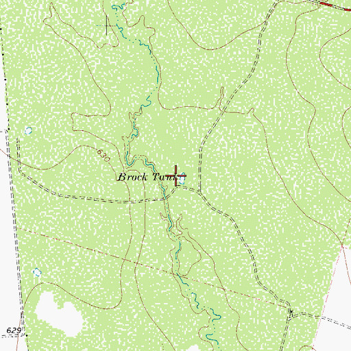 Topographic Map of Brock Tank, TX