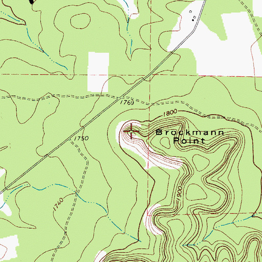 Topographic Map of Brockmann Point, TX