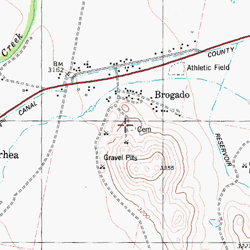Topographic Map of Brogado Cemetery, TX