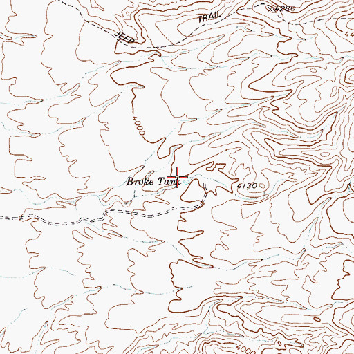 Topographic Map of Broke Tank, TX