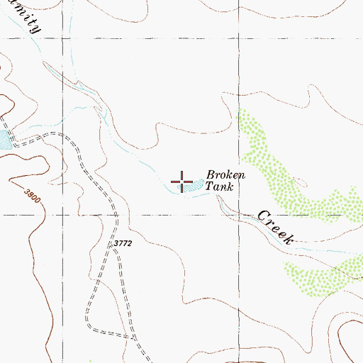Topographic Map of Broken Tank, TX