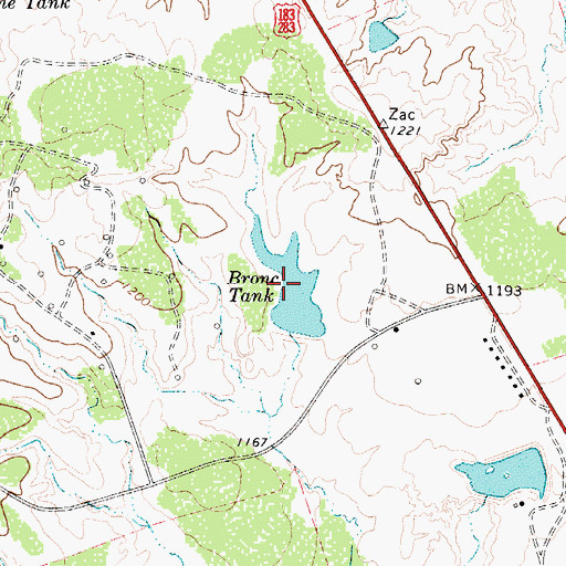 Topographic Map of Bronc Tank, TX