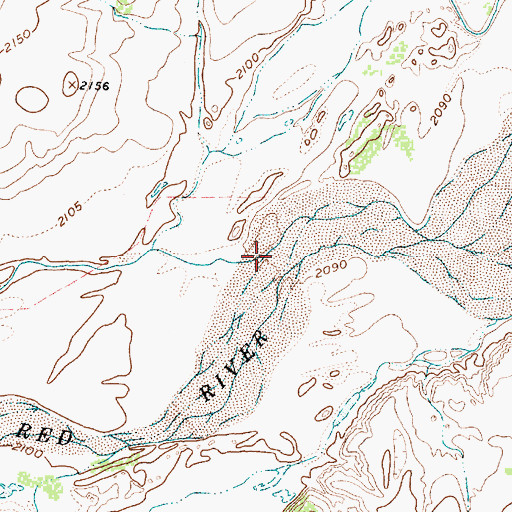 Topographic Map of Bronco Creek, TX
